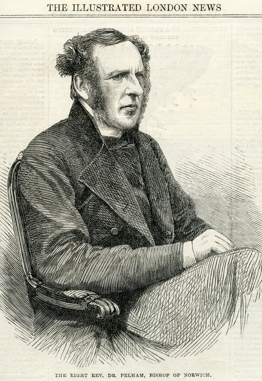 Rev. Dr. Pelham, Bispo de Norwich, de The Illustrated London News, 14 de outubro de 1865 de English School
