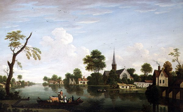 Vista para o rio perto de Norwich de English School
