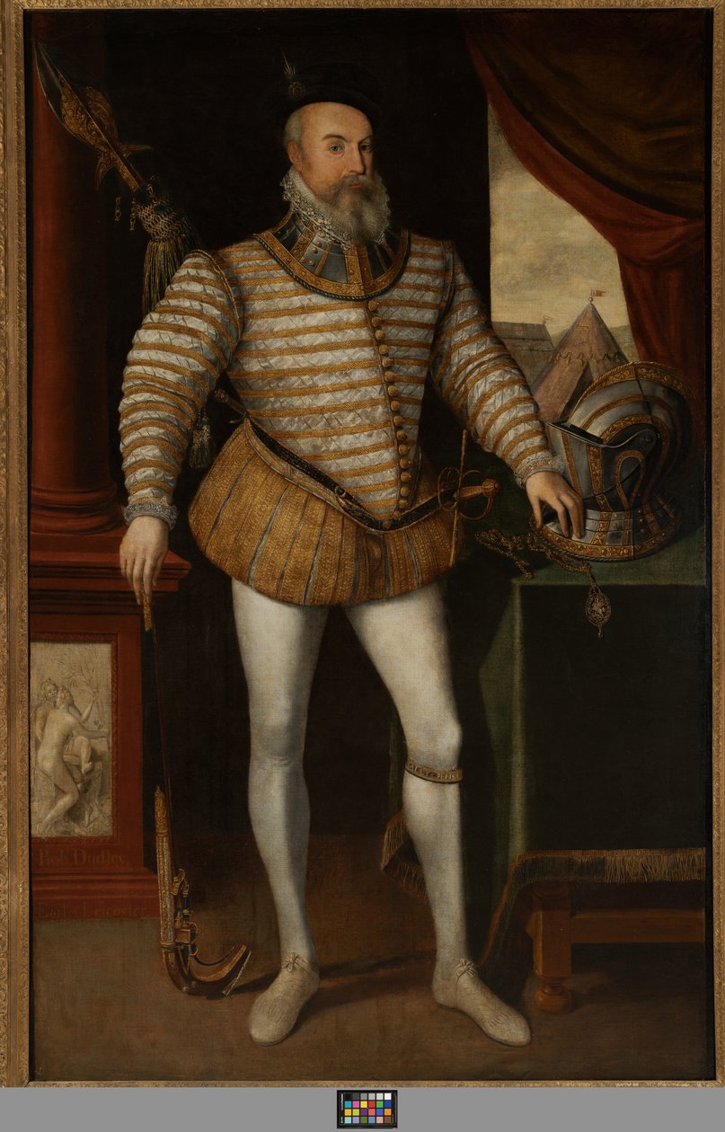 Robert Dudley, Conde de Leicester, c.1532-88 (óleo sobre tela) de English School