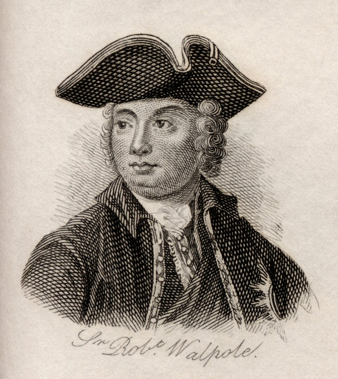 Robert Walpole, 1º Conde de Orford, do &39;Crabb&39;s Historical Dictionary&39;, publicado em 1825 de English School