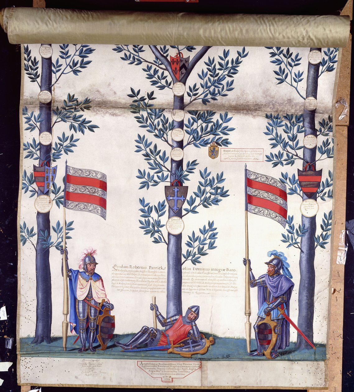 Jogo de armas e linhagem da família Egerton de English School