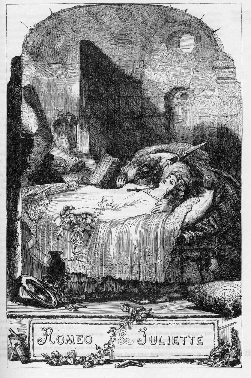 Romeu e Julieta (Romeu e Julieta) - Ilustração em "Completes de William Shakespeare" 1866 - As ilustrações e a forma geral desta edição são emprestadas do Shakespeare ilustrado de Cassell, publicado em Londres de English School