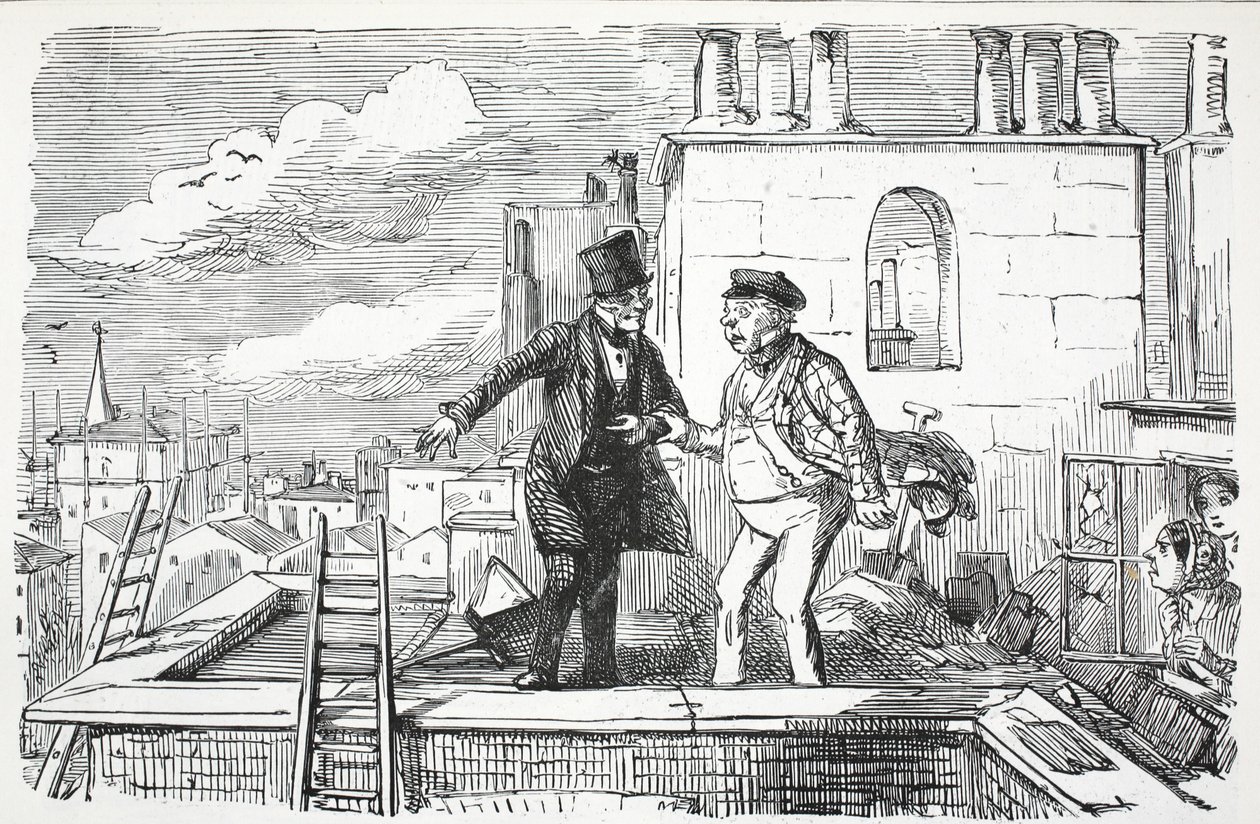Telhados, ilustração, de, soco de English School