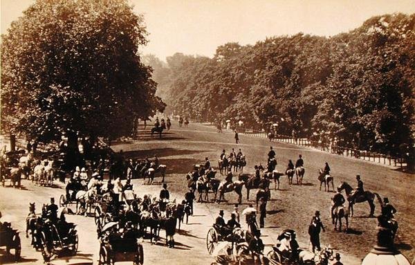 Rotten Row, c.1880 (fotografia sépia) de English School
