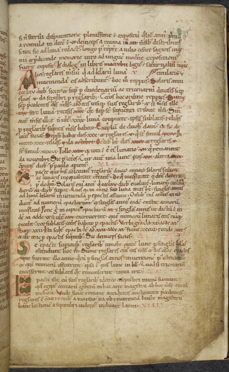Real 13. A.XI, f.5 Desenhos iniciais e marginais, Computus, Helperic de Auxerre (velino); de English School