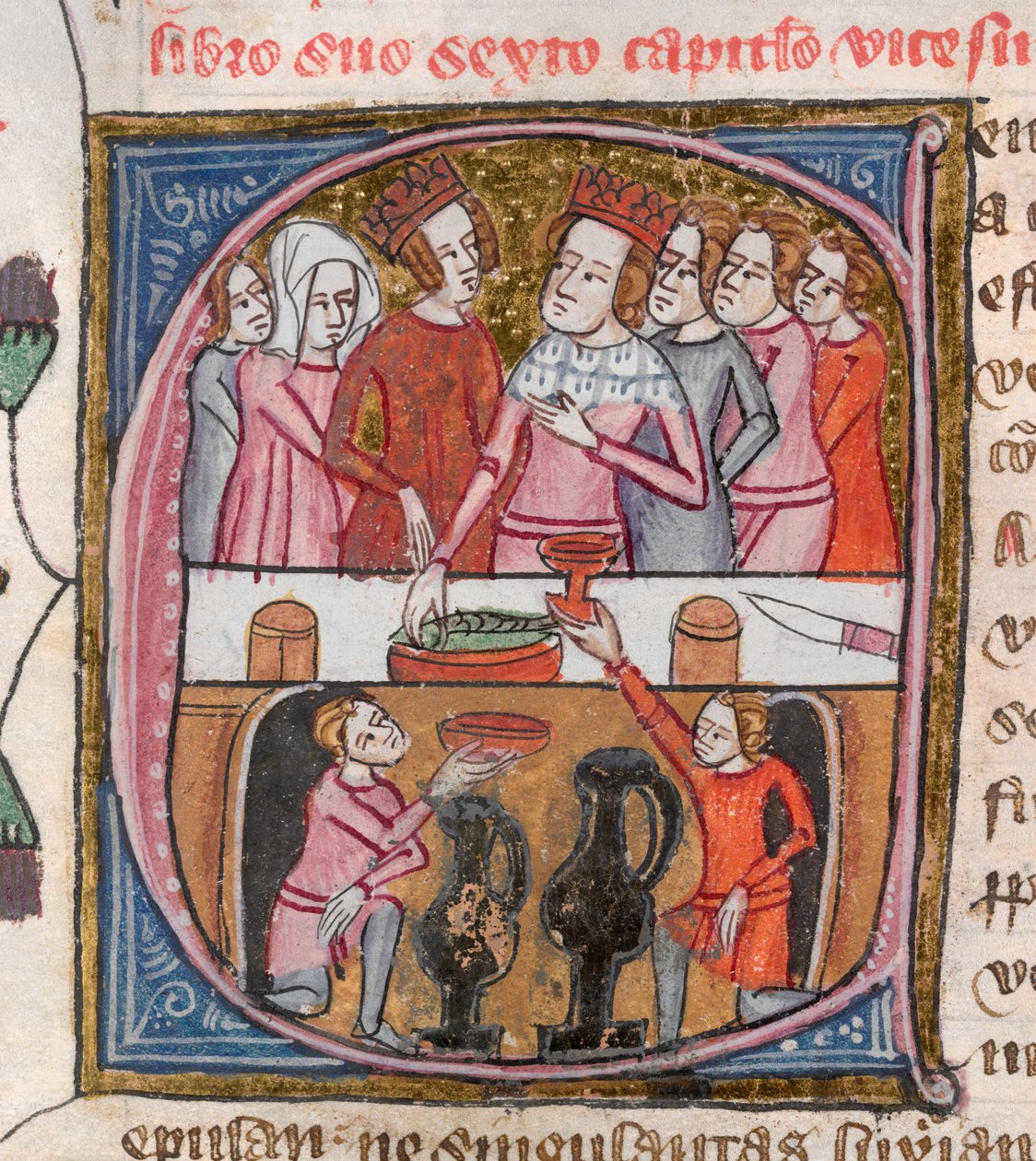 Royal 6 E. VI, f.259v, Reis e rainhas em festa, de 