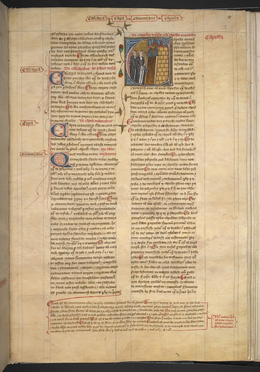 Royal 6 E VI, f. 232, Capella (Capela), c.1360-75 (vellum) de English School