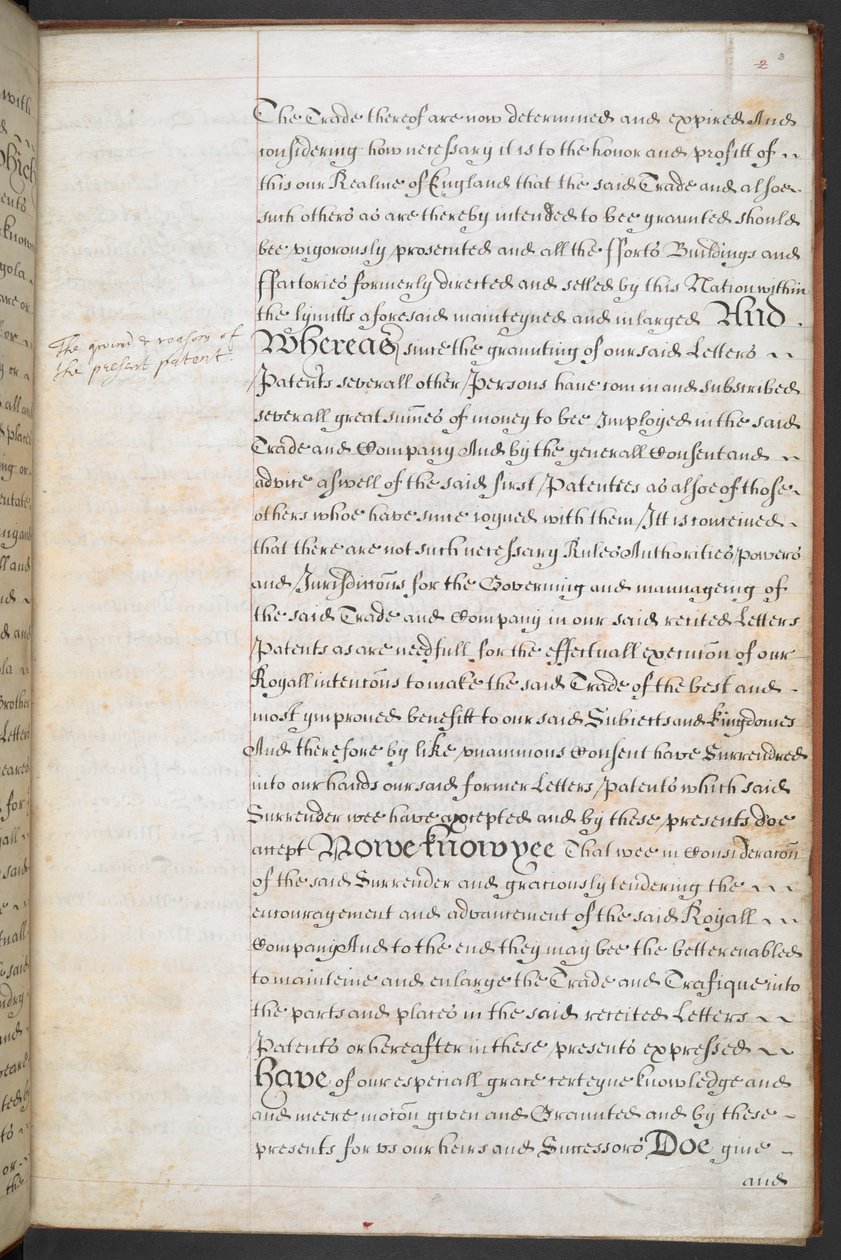 Royal Charter concedido à Royal English Merchant Adventurers Company que opera para a África de English School