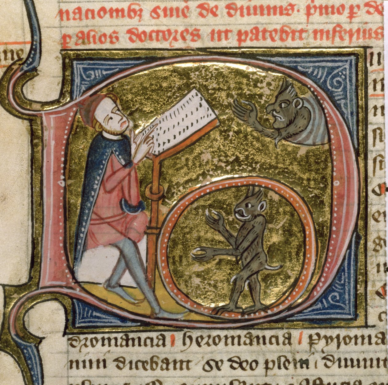 Royal MS 6E VI fol.535v Um Mago Invocando Demônios, de 