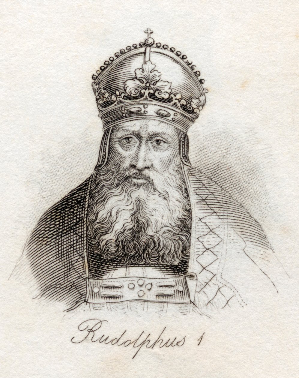Rudolph I da Alemanha, do &39;Crabb&39;s Historical Dictionary&39;, publicado em 1825 de English School