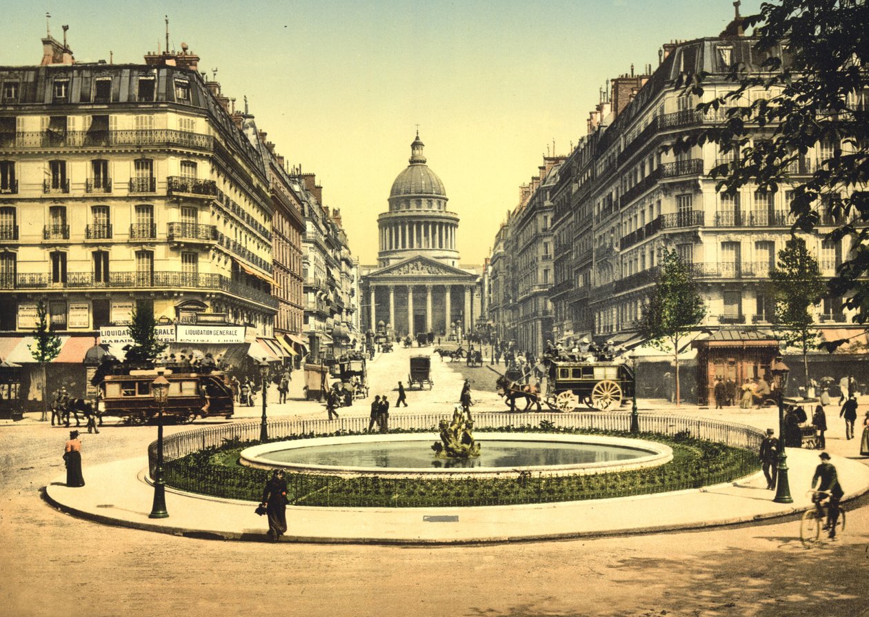Rue Soufflot, Paris (foto colorida à mão) de English School