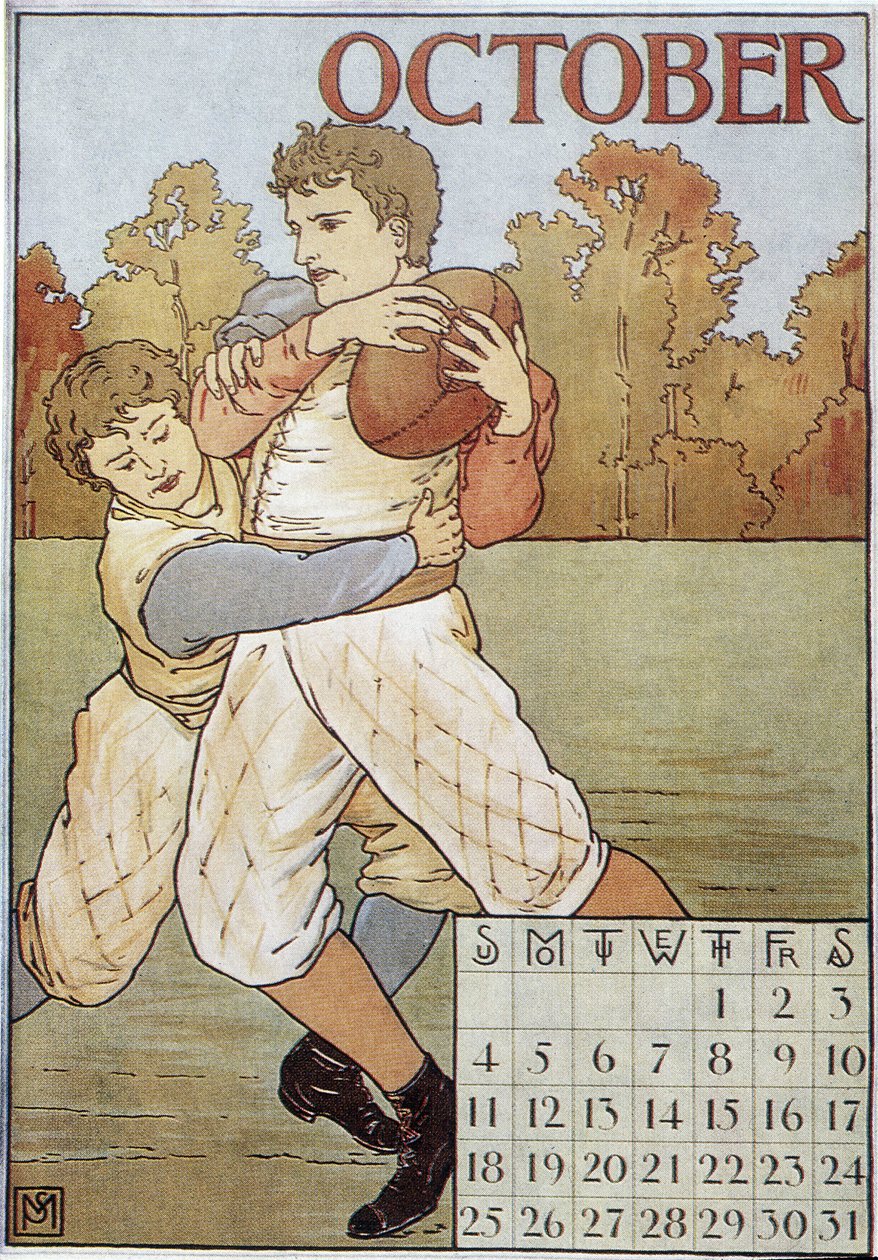 Rugbymen - Calendário inglês, v. 1895 de English School