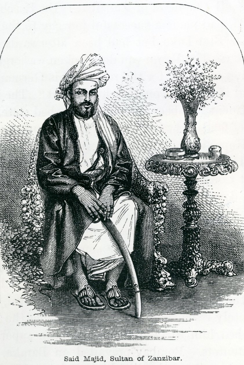 Said Majid, Sultão de Zanzibar (gravura) de English School