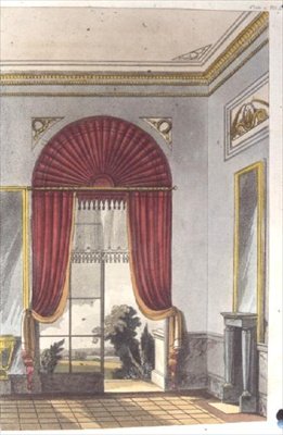 Saloon, prato 87 do Repositório de Artes de Ackermann, publicado de 1809-28 (cor litho) de English School