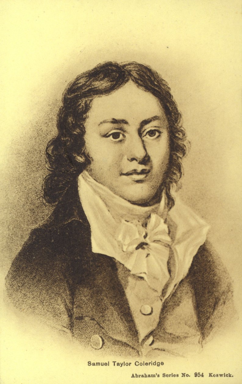 Samuel Taylor Coleridge (1772-1834), poeta inglês (litografia) de English School