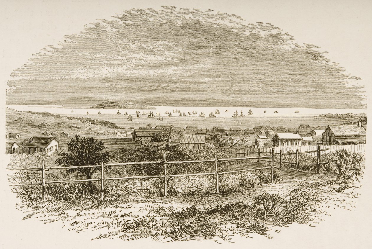São Francisco em 1849, da &39;American Pictures&39;, publicado pela The Religious Tract Society, 1876 (gravura) de English School