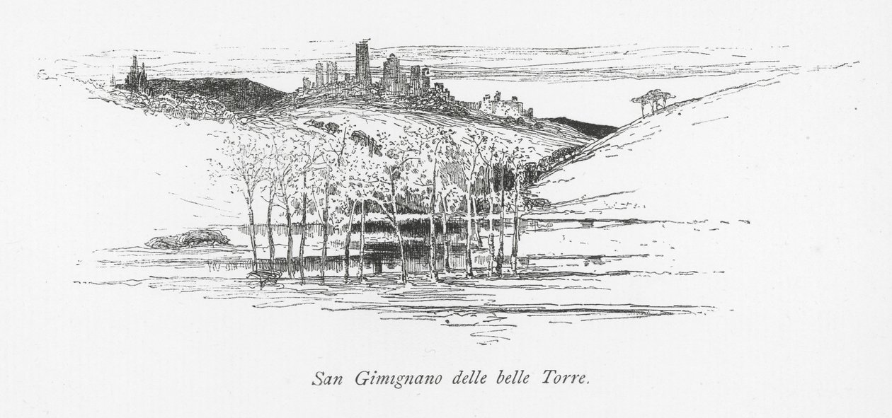 San Gimignano delle belle Torre (litografia) de English School