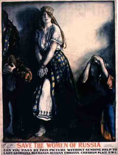 "Save the Women of Russia" (cor litho) de English School