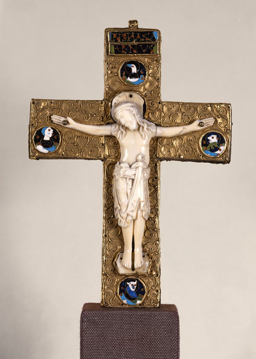 Crucifixo Saxão, anglo-saxão, c.1000 (marfim e ouro) de English School