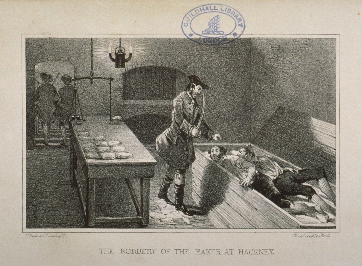 Cena do roubo de um Hackney Baker, c.1730 de English School