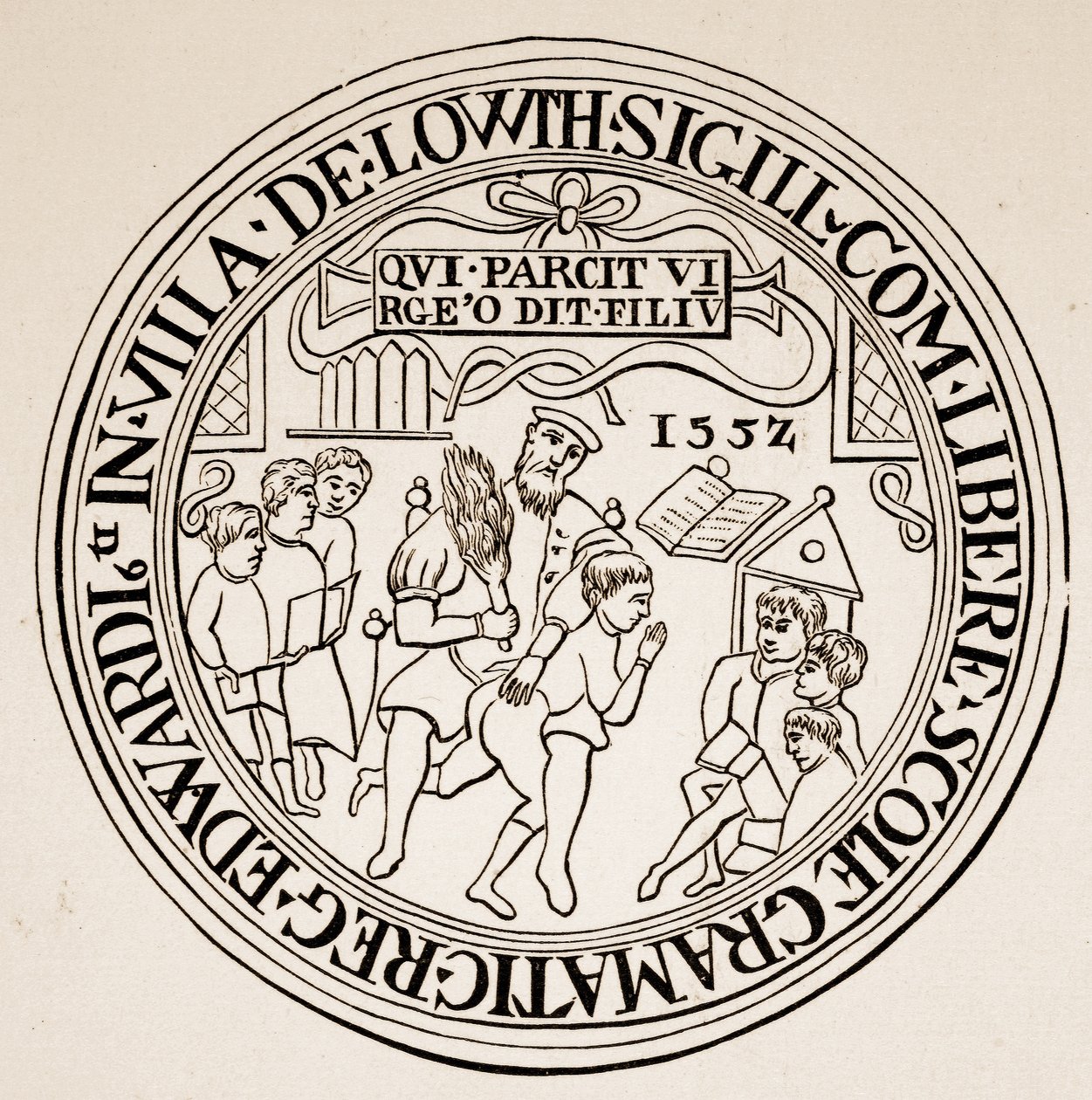 Escola Secundária do Selo de Louth, 1552 (foto sépia) de English School