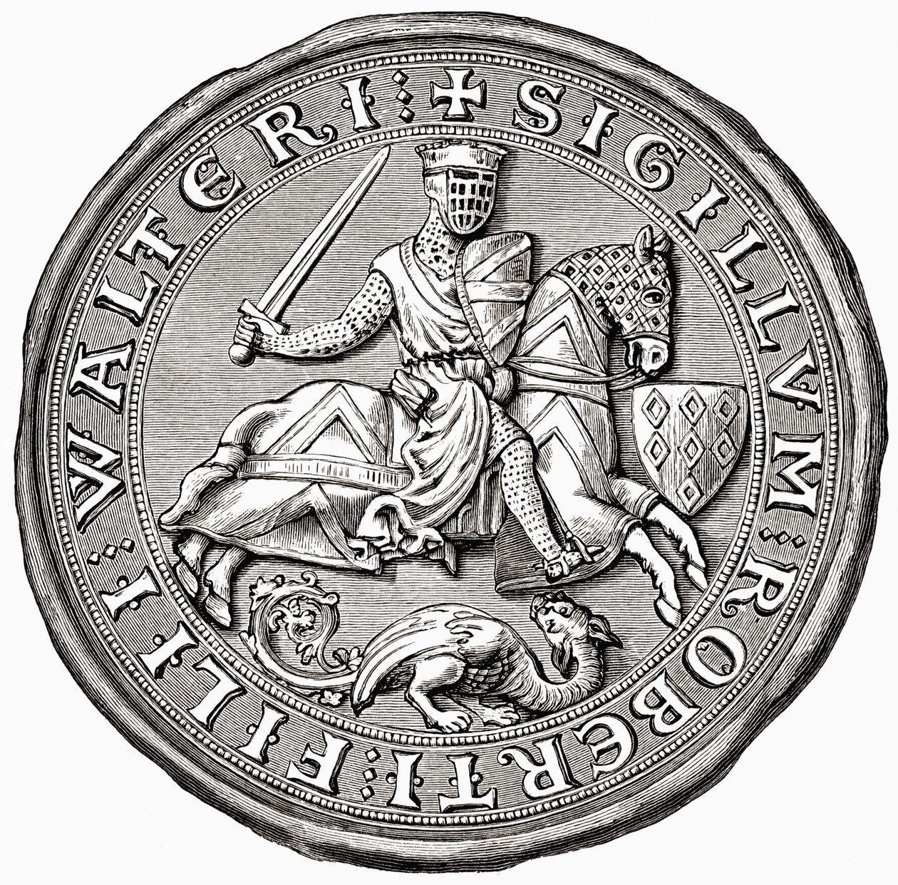 Selo de Robert Fitzwalter, de Uma Breve História do Povo Inglês por JR Green, publicado em 1893 de English School