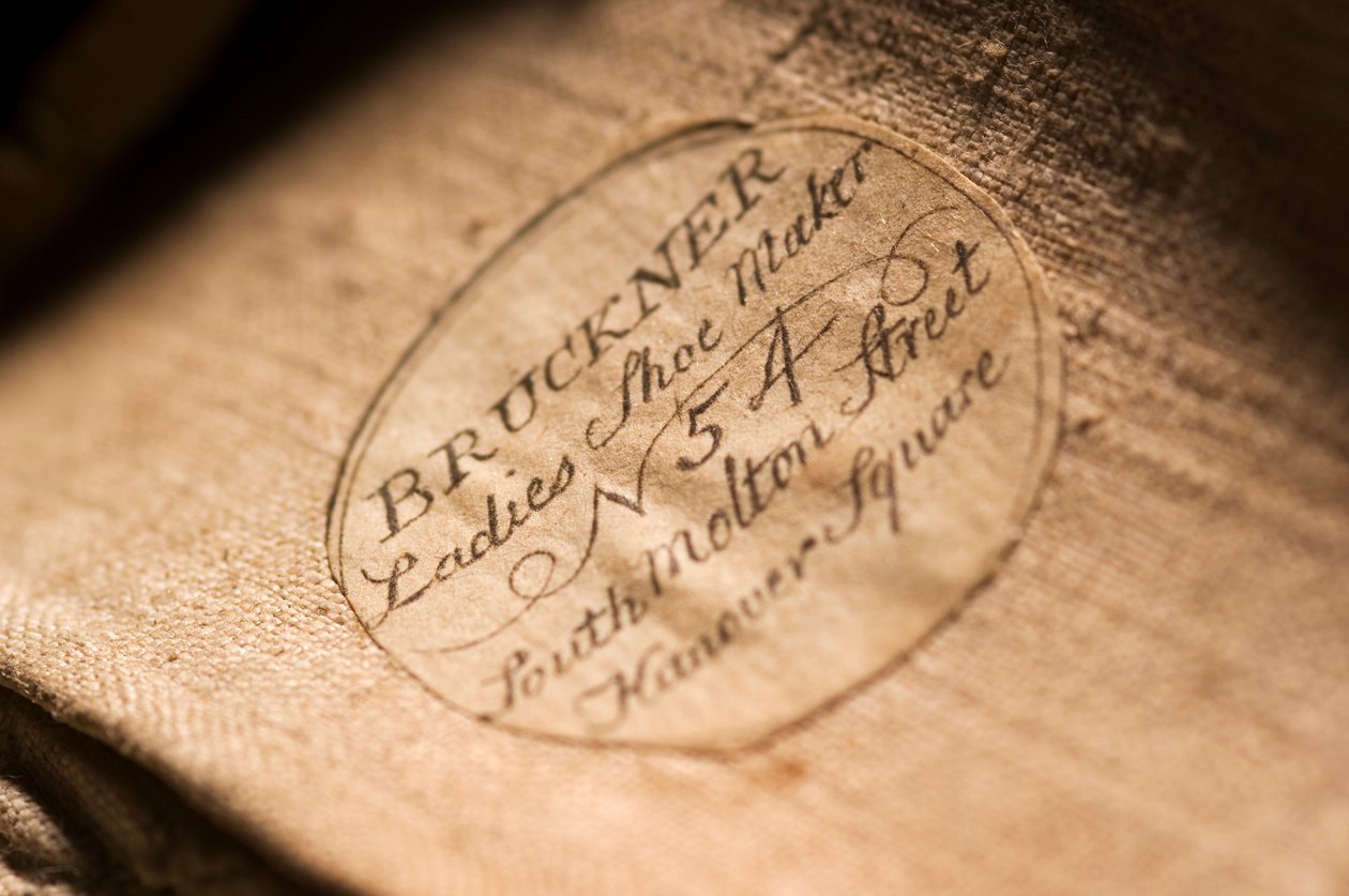 Rótulo de sapato, 1790 (têxtil) de English School