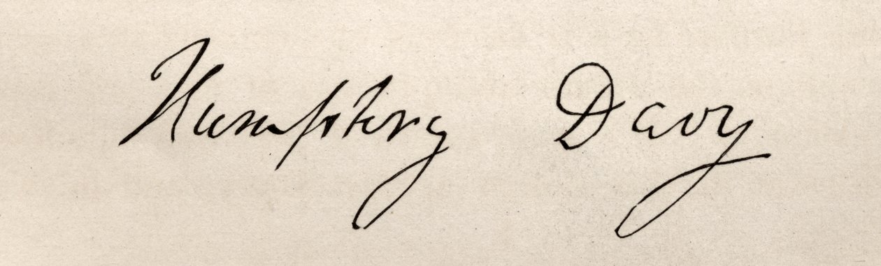 Assinatura de Sir Humphry Davy (1778-1829) de English School