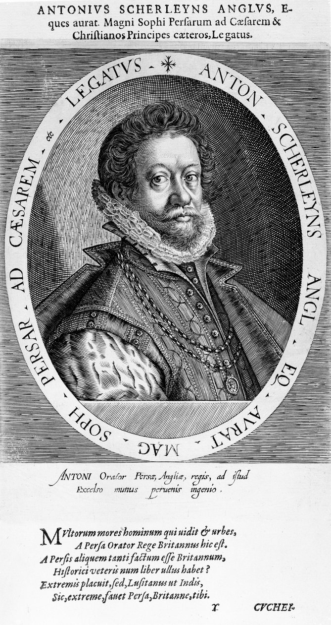 Sir Anthony Sherley (gravura) de English School