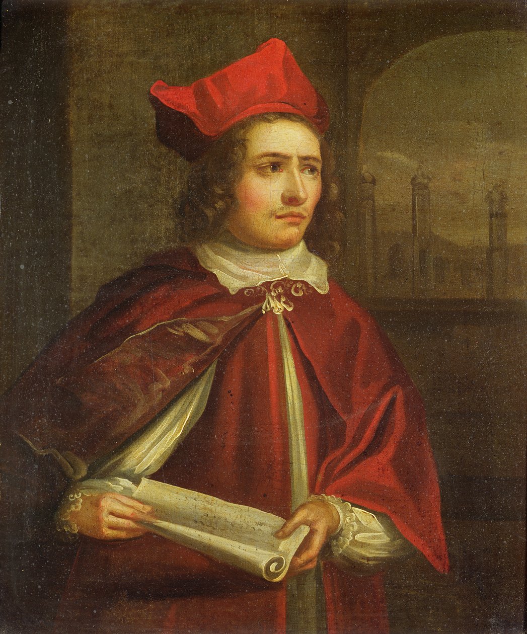 Sir Augustus Harris (1851-96) como cardeal Wolsey de English School