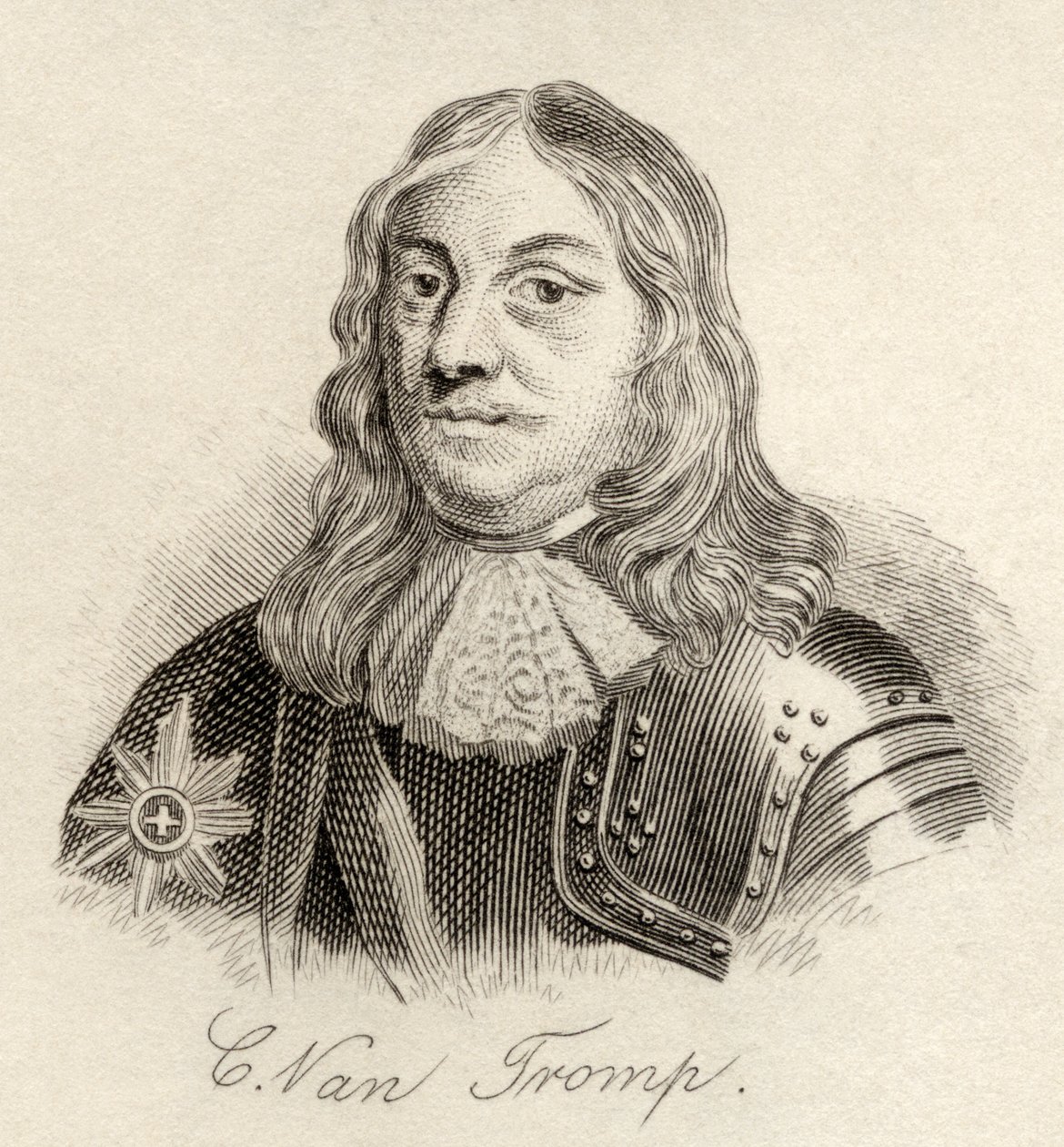 Sir Cornelis Martinus Tromp, do &39;Crabb&39;s Historical Dictionary&39;, publicado em 1825 de English School