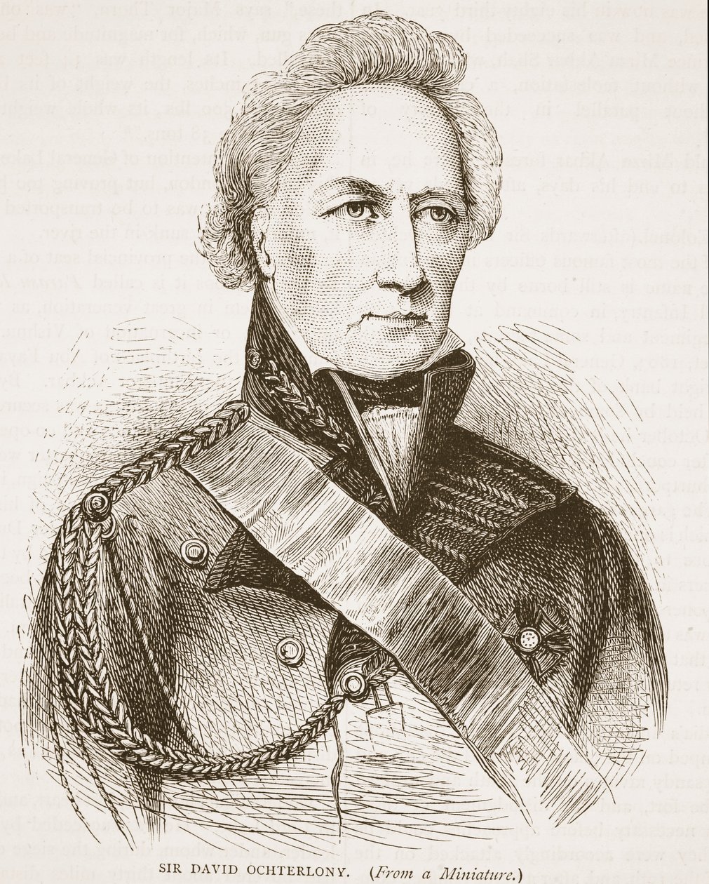 Sir David Ochterlony, ilustração da história ilustrada de Cassells da Índia por James Grant, bar. 1879 de English School