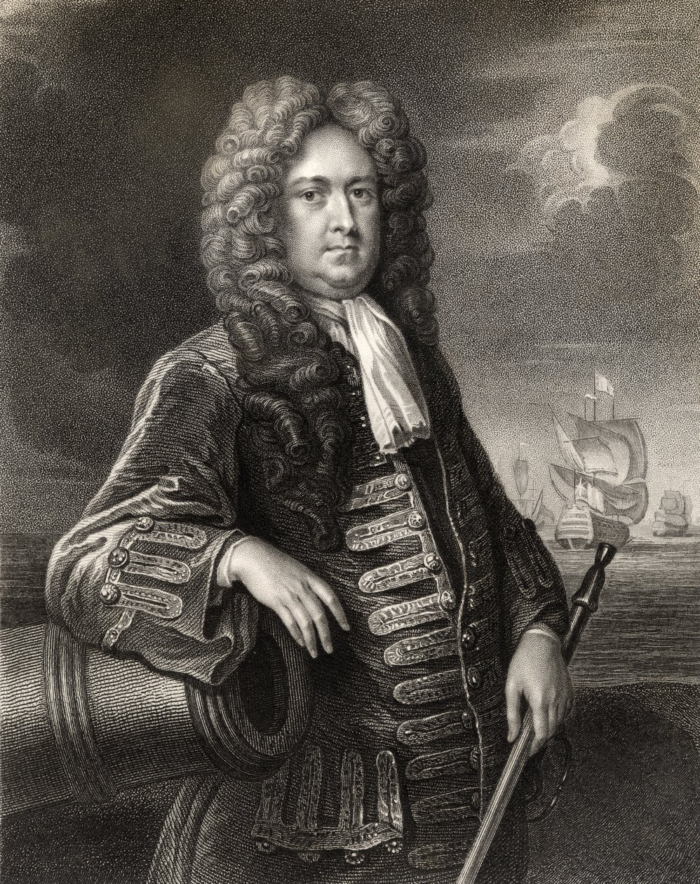 Sir George Rooke, gravado por W. Holl, de "The National Portrait Gallery Volume IV", publicado em 1820 de English School