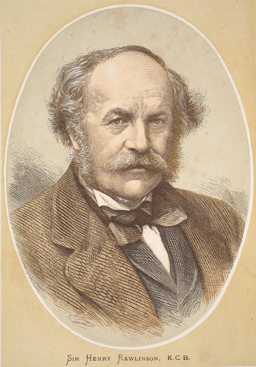 Sir Henry Rawlinson, ilustração da edição pictórica da vida e das descobertas de David Livingstone por J. Ewing Richie, bar. por A. Fullarton & Co., 1876 de English School