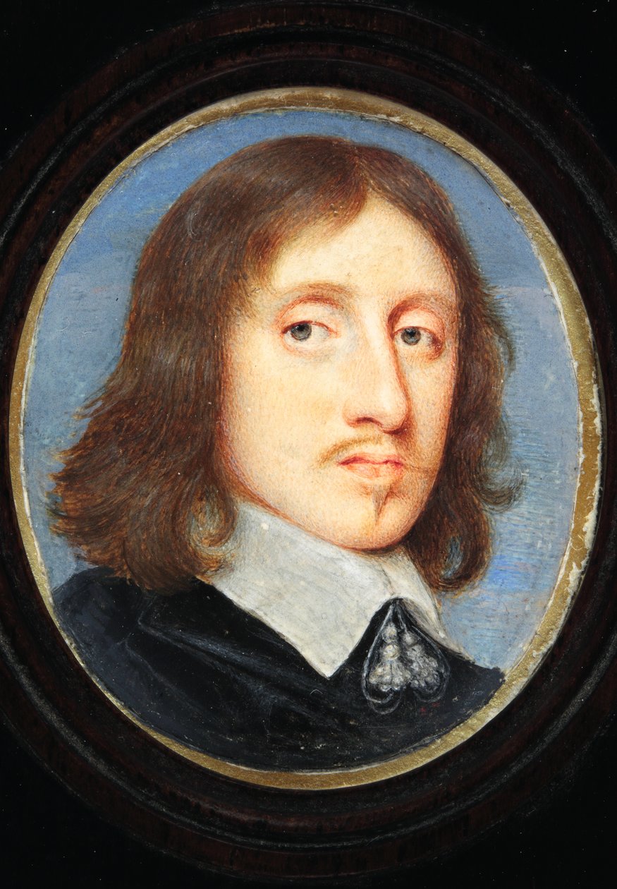 Sir Henry Vane The Younger (aguarela em velino) de English School