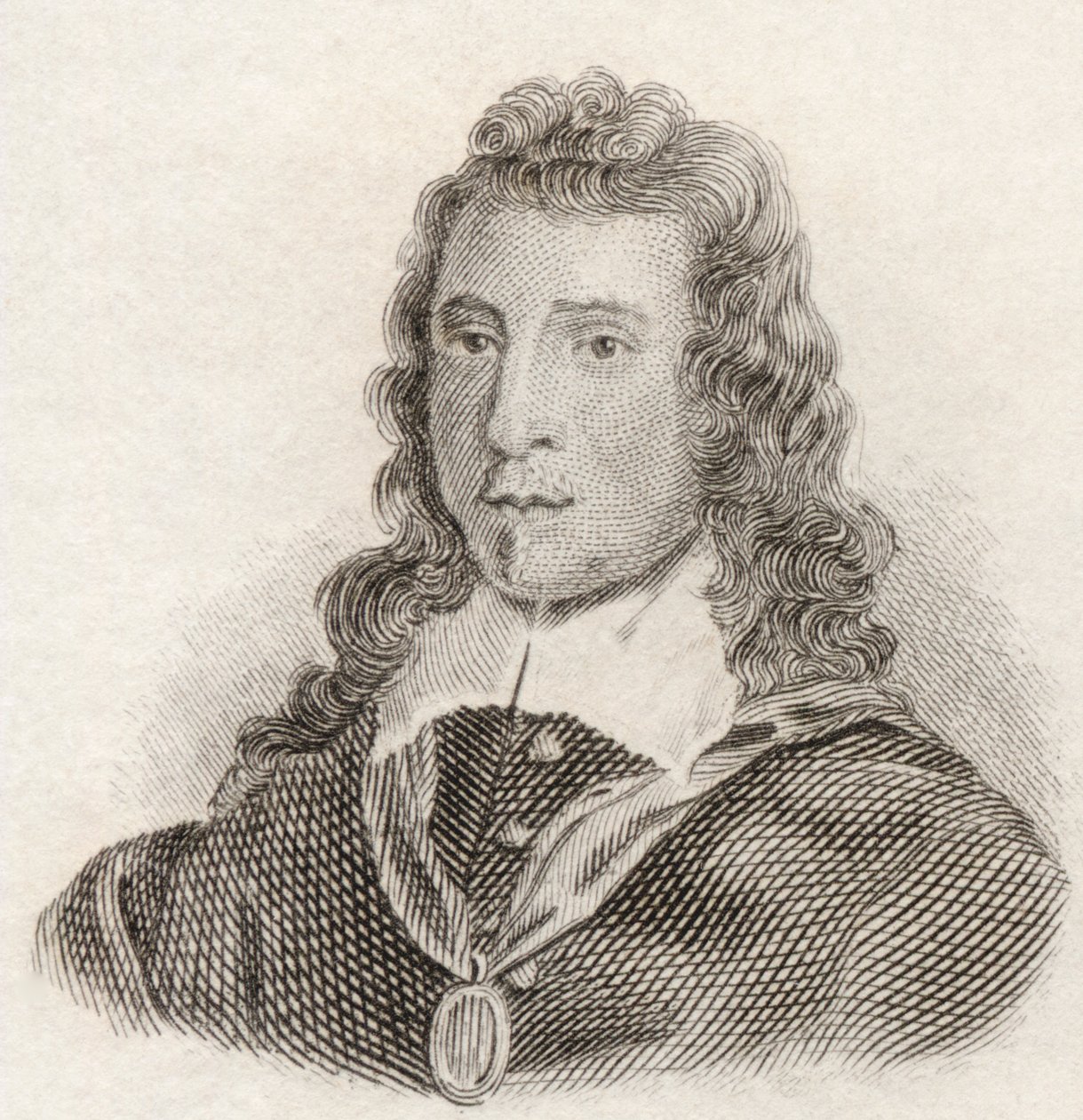 Sir John Denham, do &39;Crabb&39;s Historical Dictionary&39;, publicado em 1825 de English School