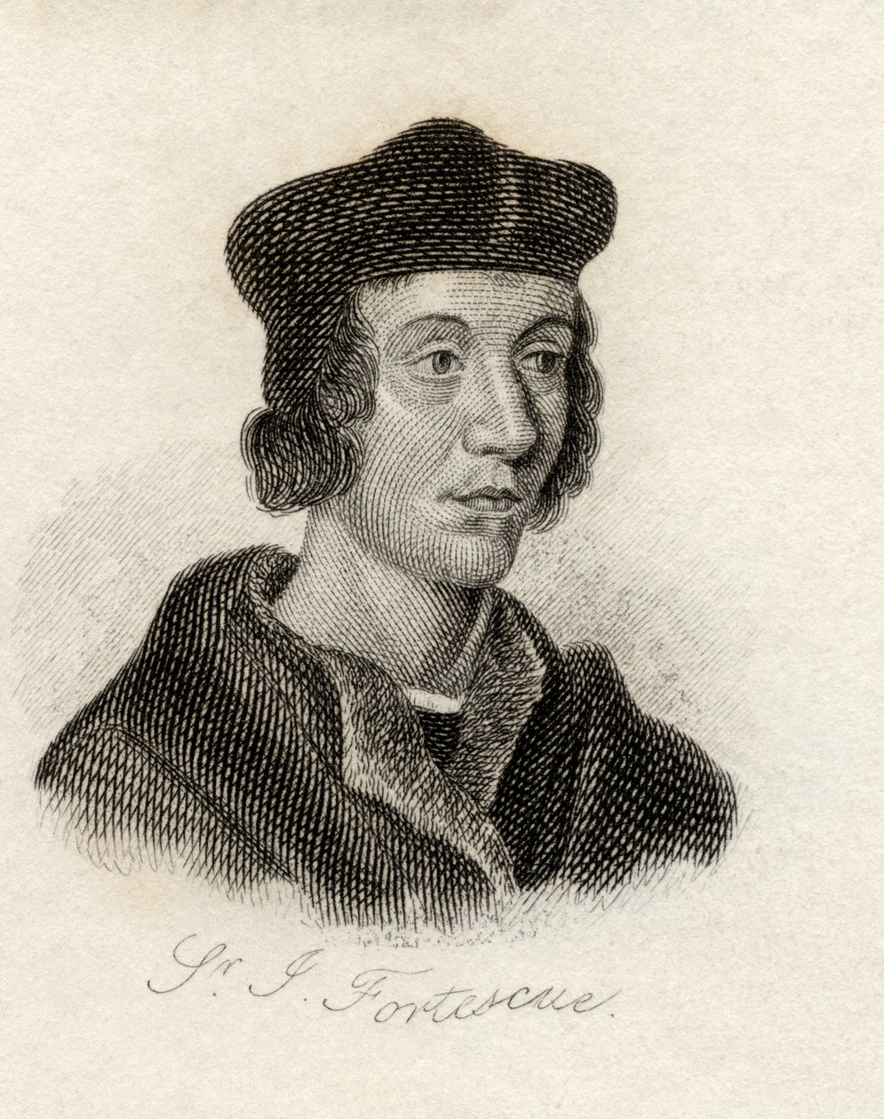 Sir John Fortescue, do &39;Crabb&39;s Historical Dictionary&39;, publicado em 1825 de English School