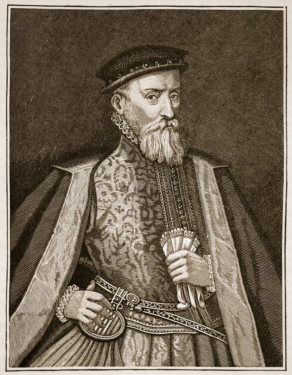 Sir Thomas Gresham, ilustração da história ilustrada de Cassells da Inglaterra (foto sépia) de English School
