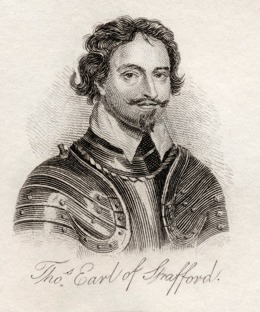 Sir Thomas Wentworth, 1º Conde de Strafford, do &39;Crabb&39;s Historical Dictionary&39;, publicado em 1825 de English School