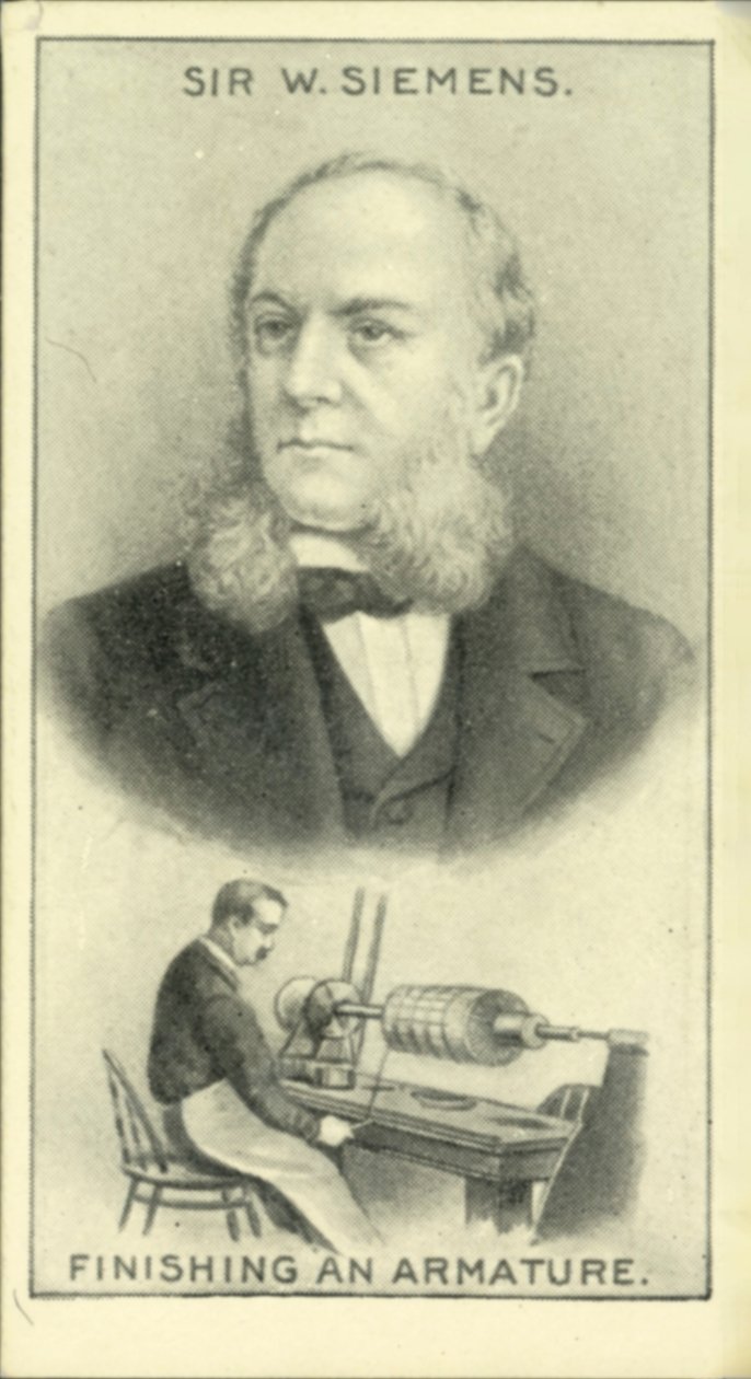 Sir W Siemens, Acabamento de uma armadura (litografia) de English School