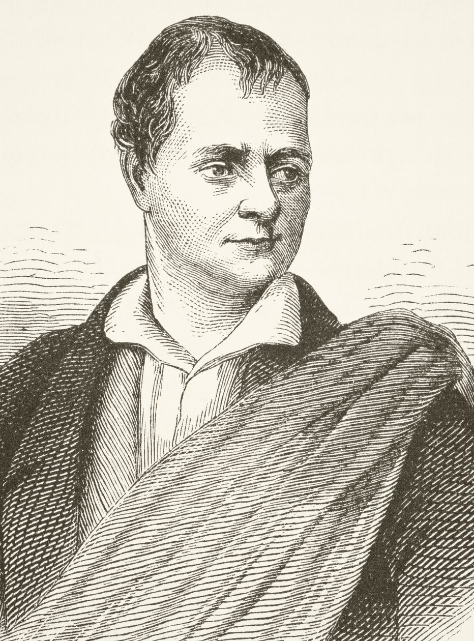 Sir Walter Scott, de "A História Nacional e Doméstica da Inglaterra", de William Hickman Smith Aubrey (1858-1916) publicou Londres, c.1890 de English School