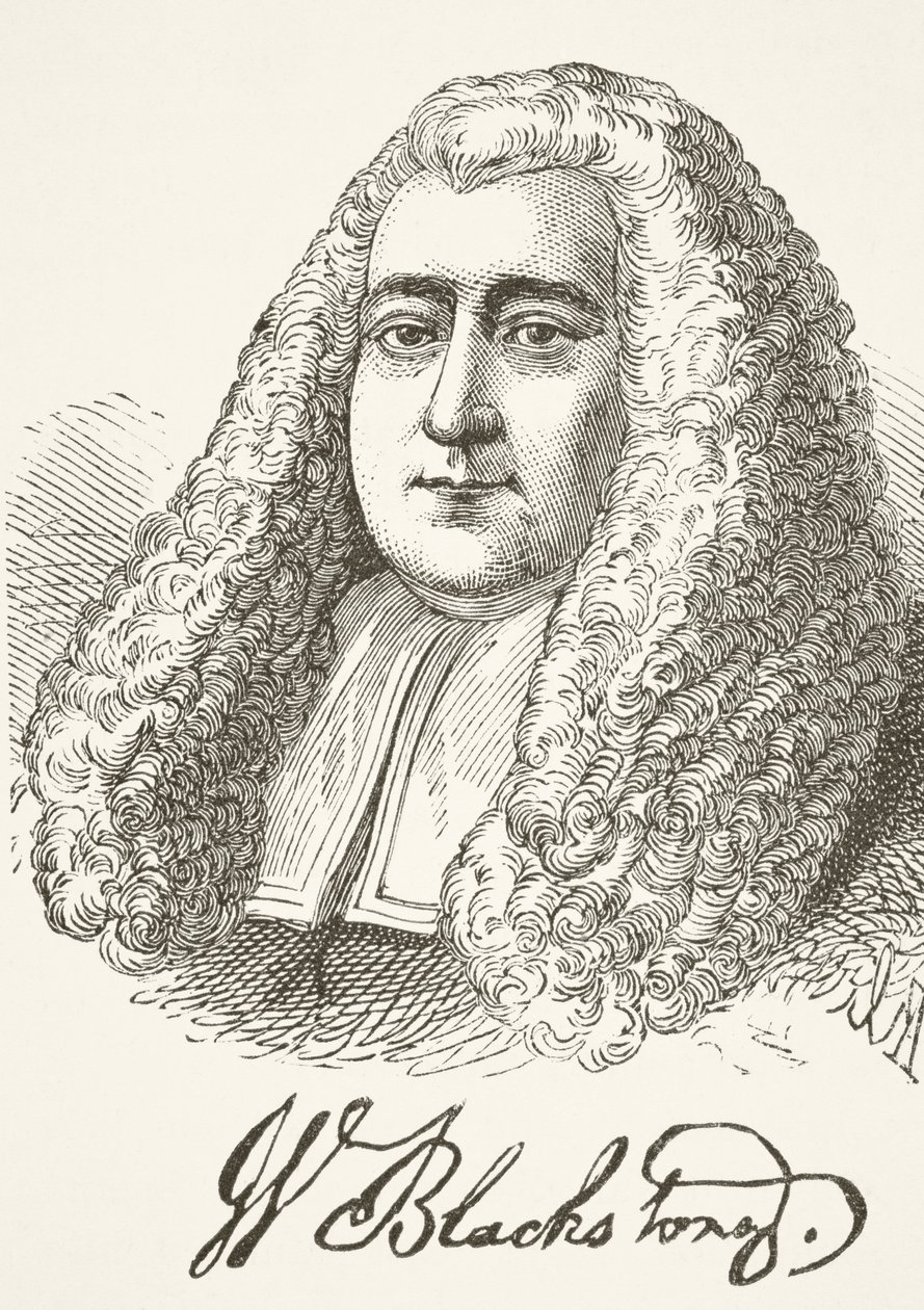 Sir William Blackstone, de "A História Nacional e Doméstica da Inglaterra", de William Hickman Smith Aubrey (1858-1916) publicou Londres, c.1890 de English School