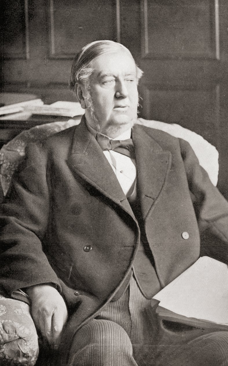 Sir William Harcourt, de &39;Gladstone: The Man and the Statesman&39;, de David Williamson, publicado em 1898 de English School