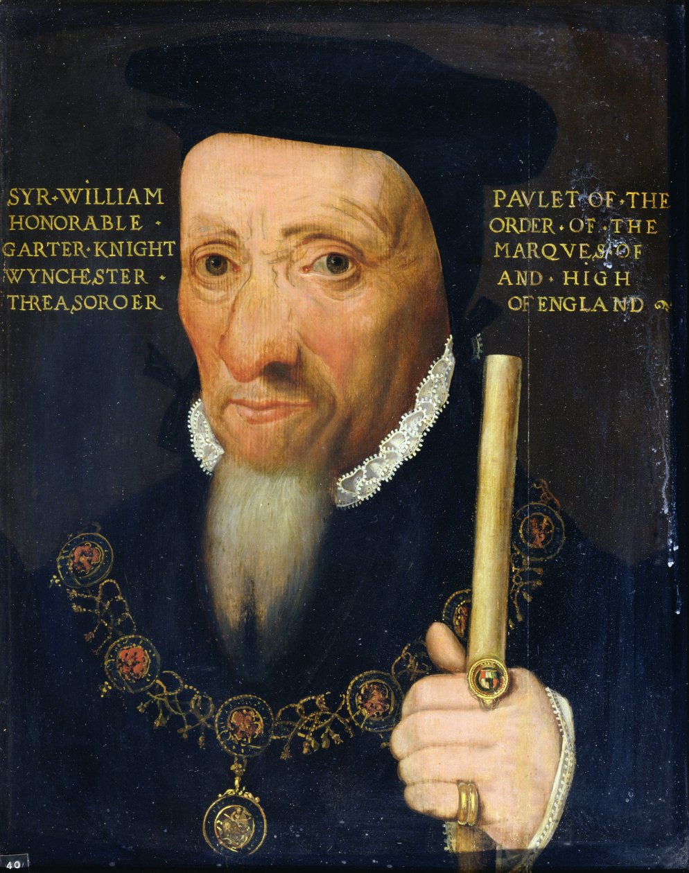 Sir William Paulet (1474/5-1572) 1º Marquês de Winchester (petróleo no painel) de English School