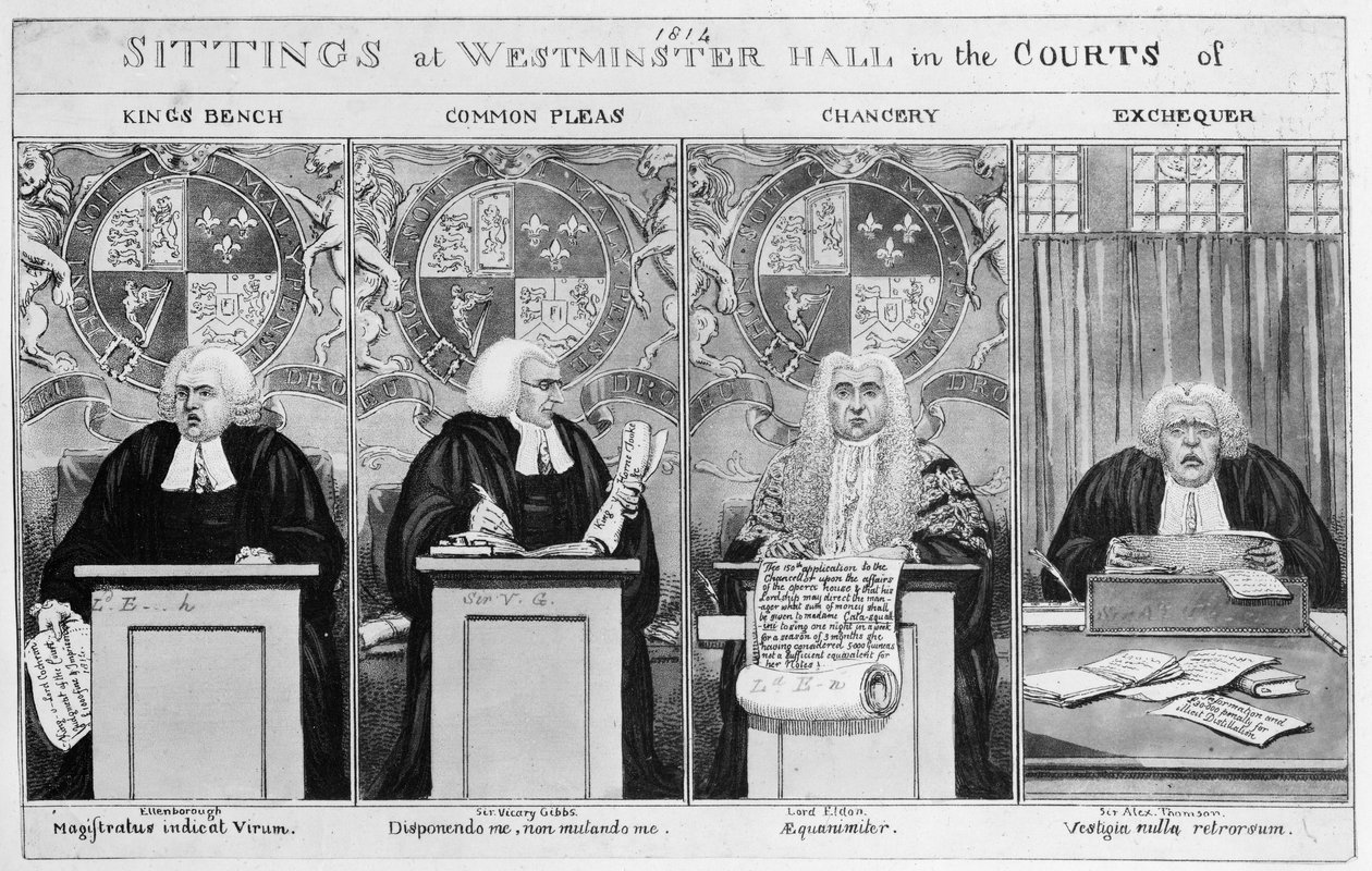 Sessões nos tribunais de Westminster Hall de English School