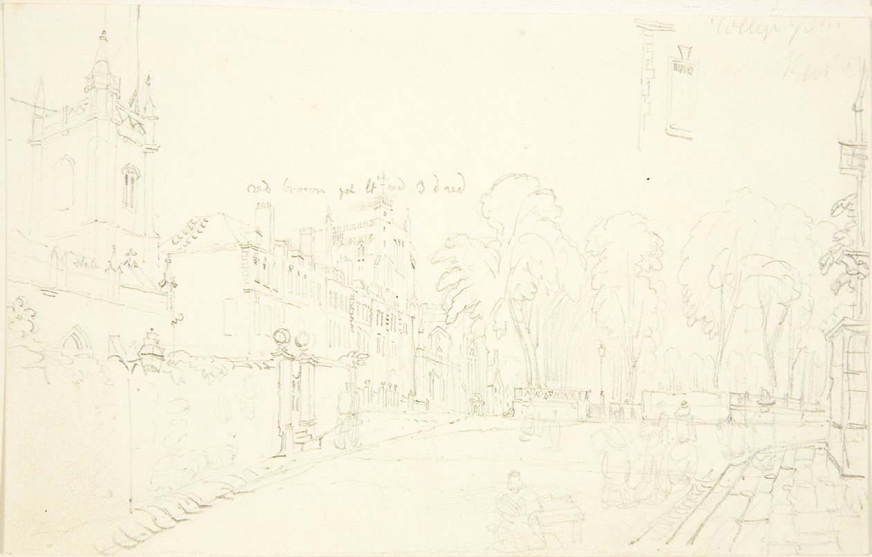 Sketch for College Green (lápis sobre papel) de English School