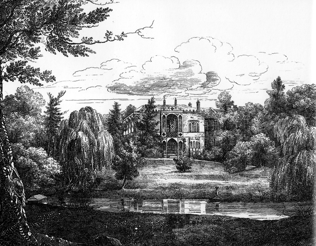 Esboço da casa de Greenbank, Liverpool de English School