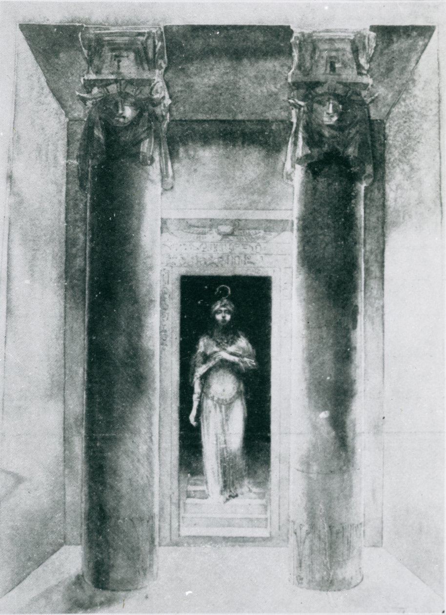 Esboço de Moina Mathers (1865-1928) no papel da Alta Sacerdotisa Anari, trabalhando os Ritos de Ísis, Paris, 1899 de English School