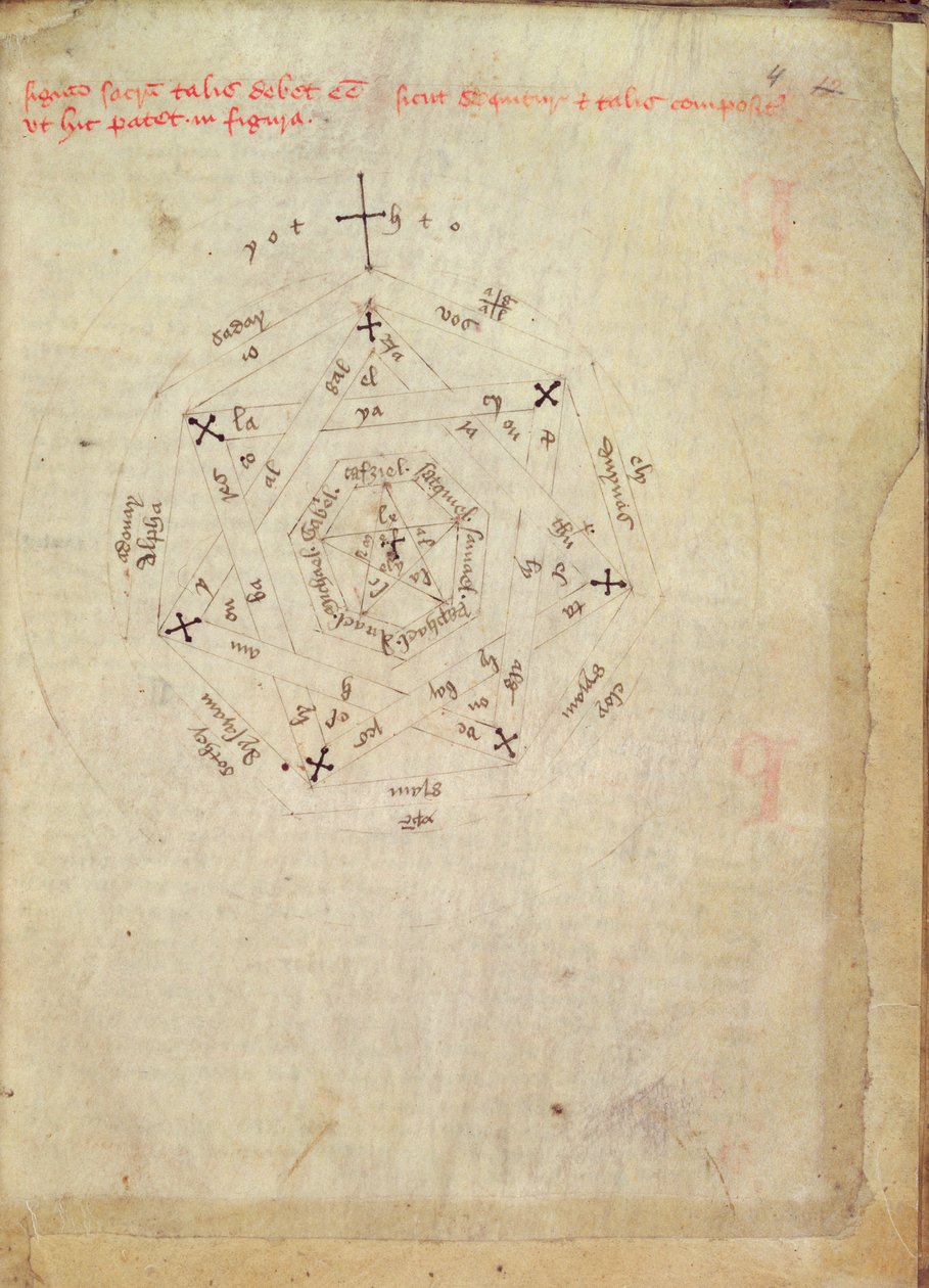 Sloane Ms 313 fol.4 O Selo de Deus (velino) de English School