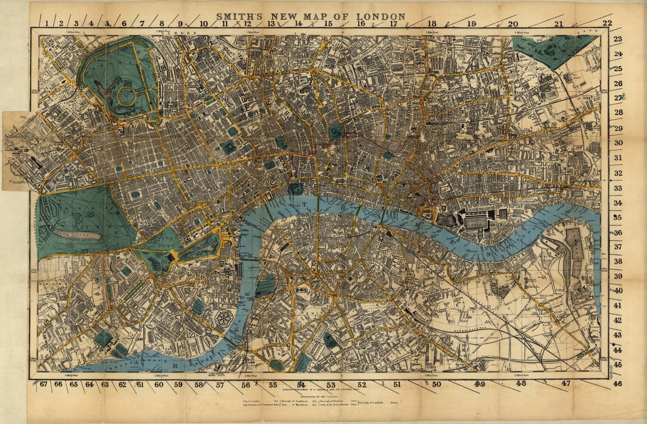 Novo mapa de Londres por Smith de English School